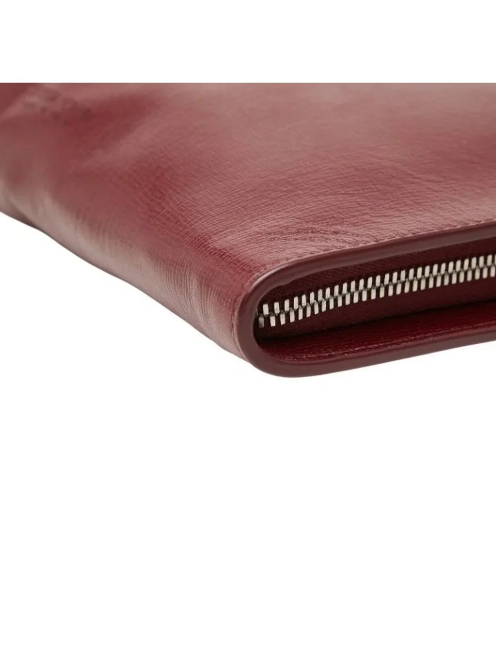 Bottega Veneta Zip Around Clutch Bordeaux Leather